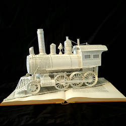 Pennsylvania Railroads Book Sculpture 