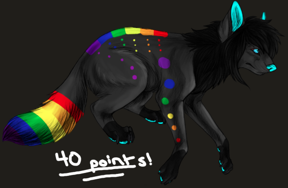 Rainbow Wolf Adoptable (Open)