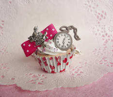 Alice in Wonderland Red Cupcake Necklace