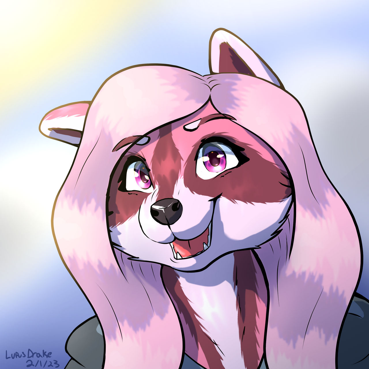 Racoon Headshot Commission by LupusDrake on DeviantArt