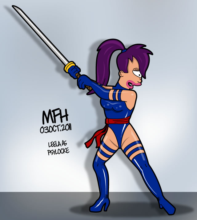 Leela as Psylocke