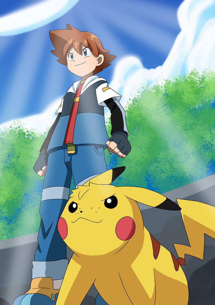 Pokemon Chris Rear View Chris Thorndyke and Pikachu by Artistaskech on DeviantArt