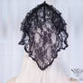 Black lace gothic couture boned crown