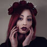 Wine red floral crown