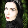 Jet black gem victorian medieval hair jewelry