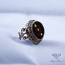 Smoke topaz adjustable ring