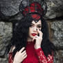 Red black lace gothic victorian queen crown