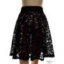 Black lace transparent high waist closs mini skirt