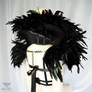 Black feather neck collar and shoulder pads