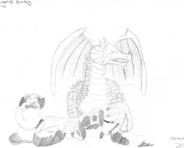 Dragon and her baby by JadaBoom on DeviantArt
