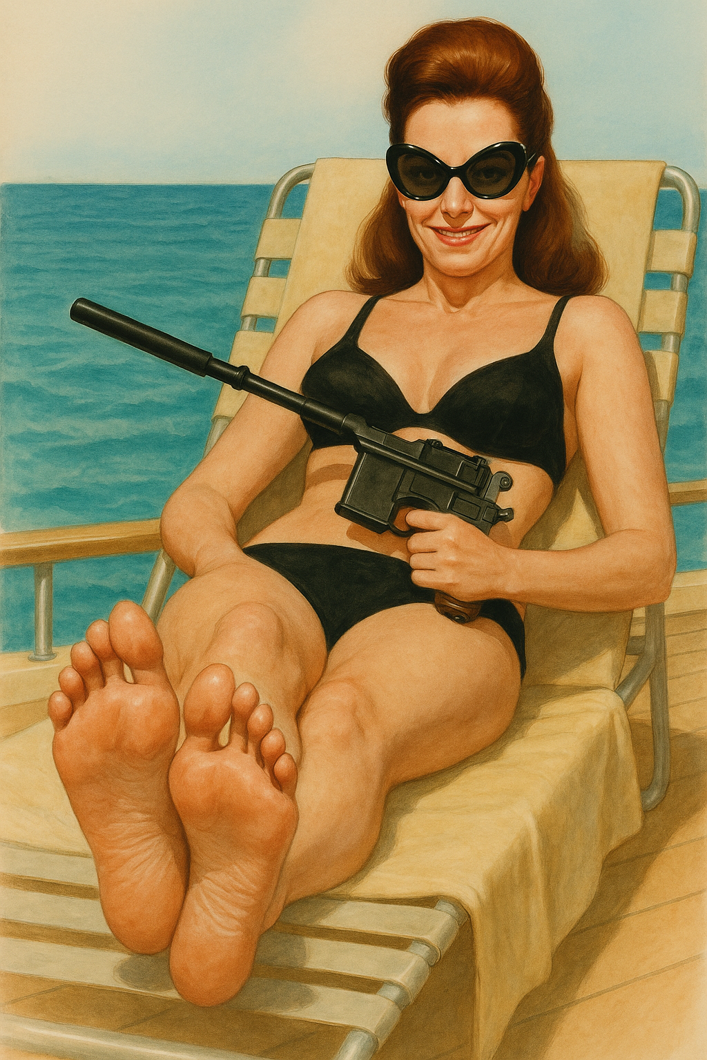 Fiona Volpe Sunbathing On The Disco-Volante