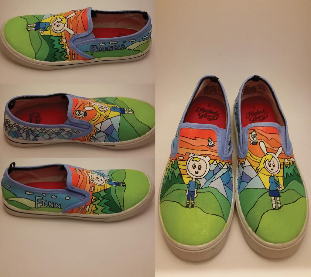 Finn and Fionna Shoes by CreatureofFantasy on DeviantArt