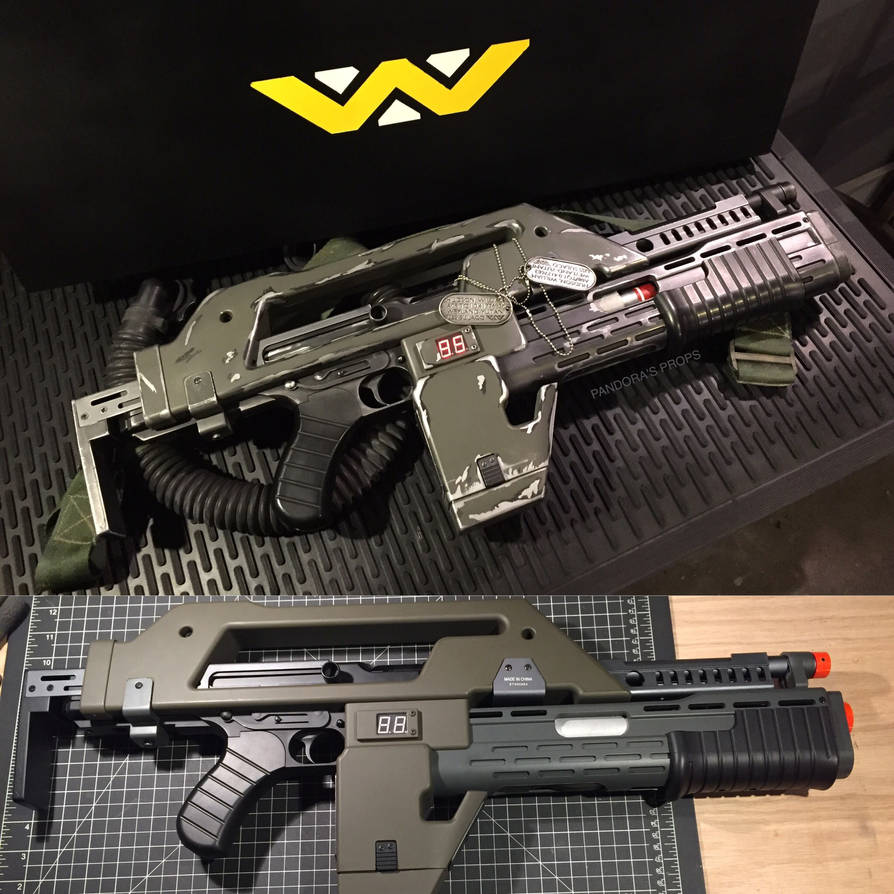 Aliens Pulse Rifle Scale Aliens Pulse Rifle Before/After by Press-X-Props on DeviantArt