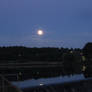 Supermoon over dam ny night (10/15)