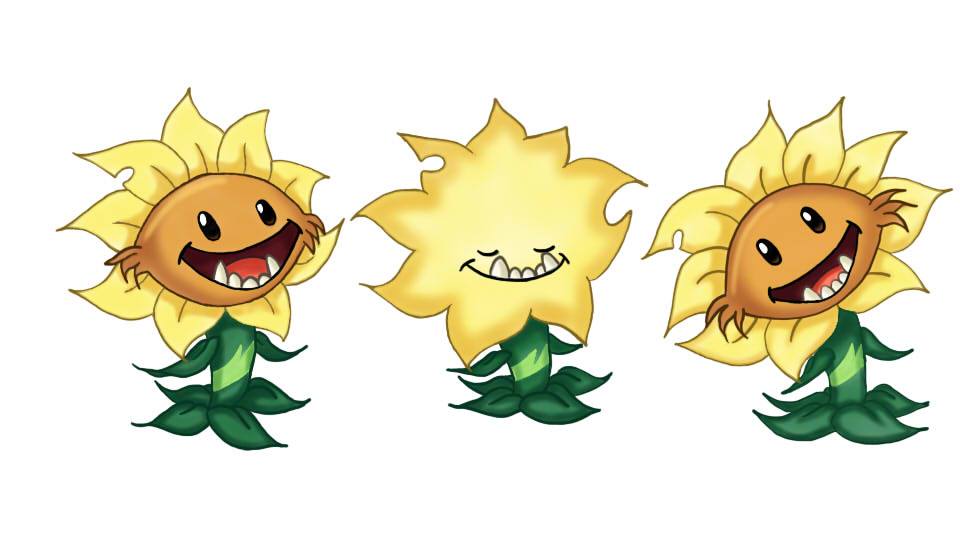 Primal Sunflower vs Sunflower Power-Up! in Plants vs Zombie 2 