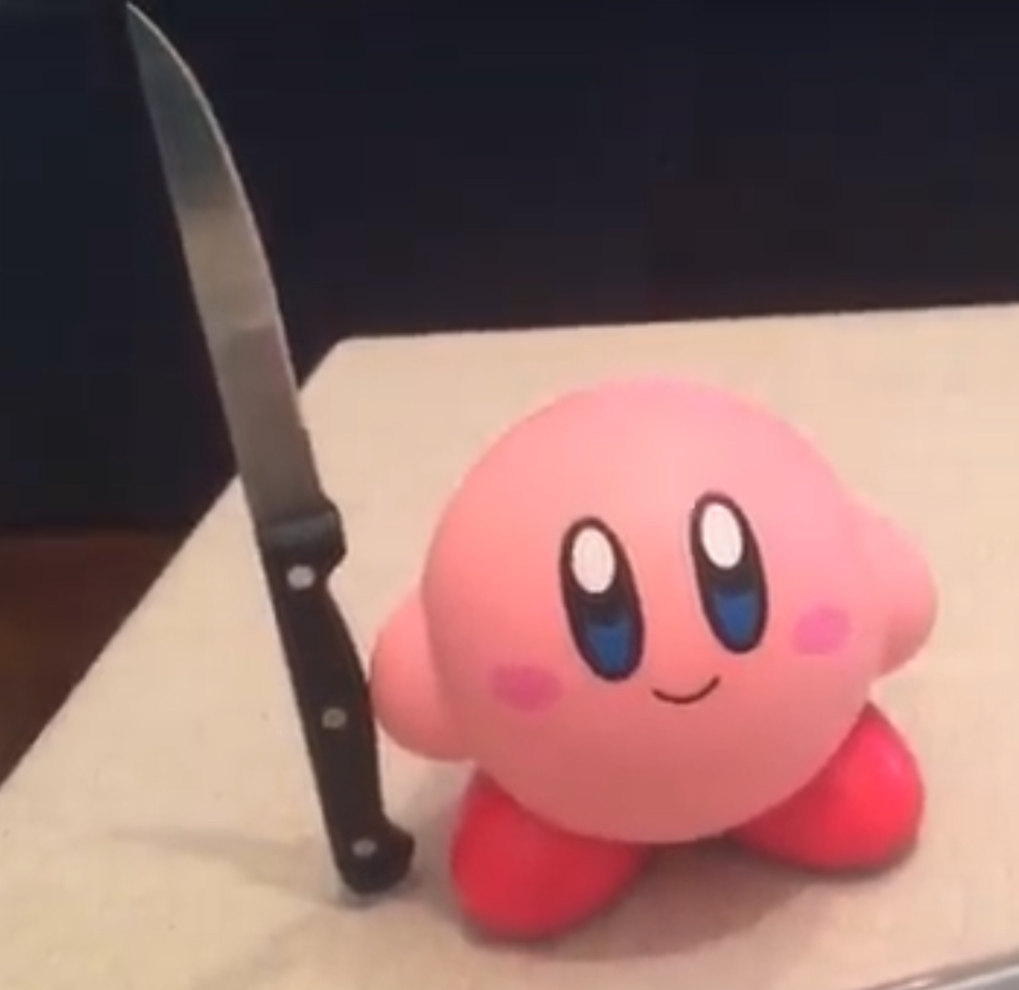 Kirby has a knife by Axelabla2005 on DeviantArt