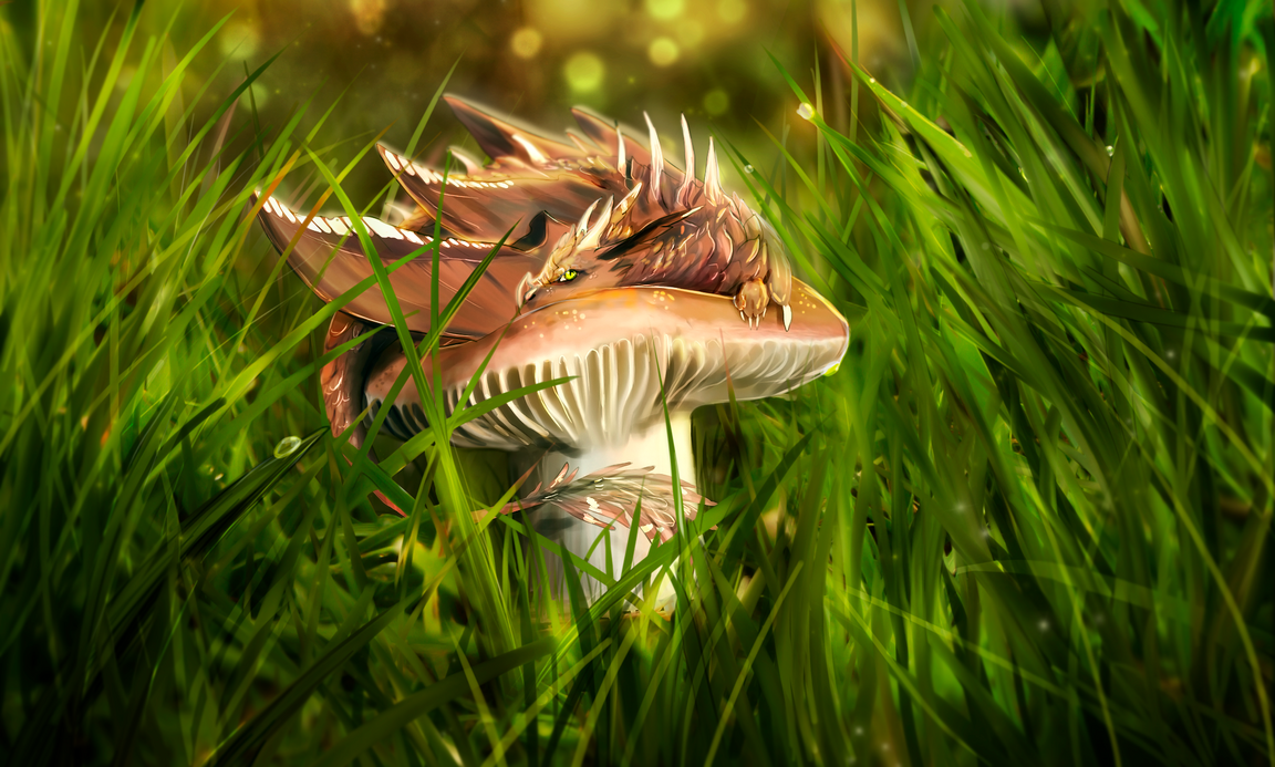 Mushroom Dragon by Blue-Hearts