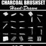 25 Hand-Drawn Charcoal Brushes - Commercial Use