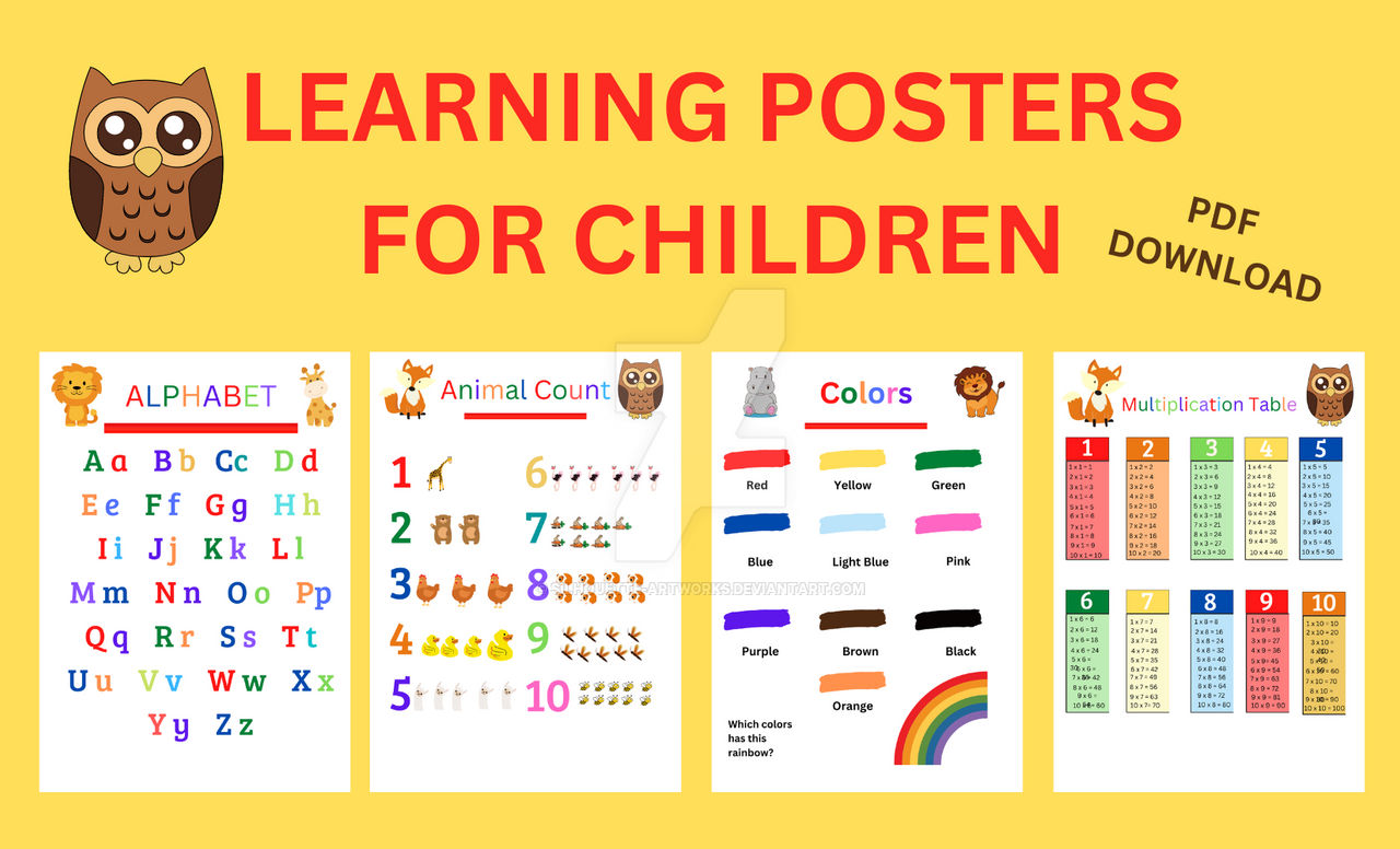 Learning Posters For Children by Silhouette-Artworks on DeviantArt