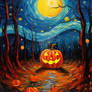 Jack O Lantern in Starry Night