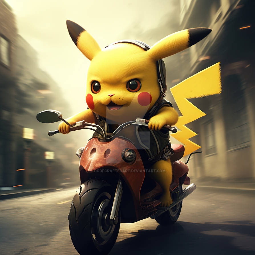 Pikachu Biker by CodeCraftedArt on DeviantArt