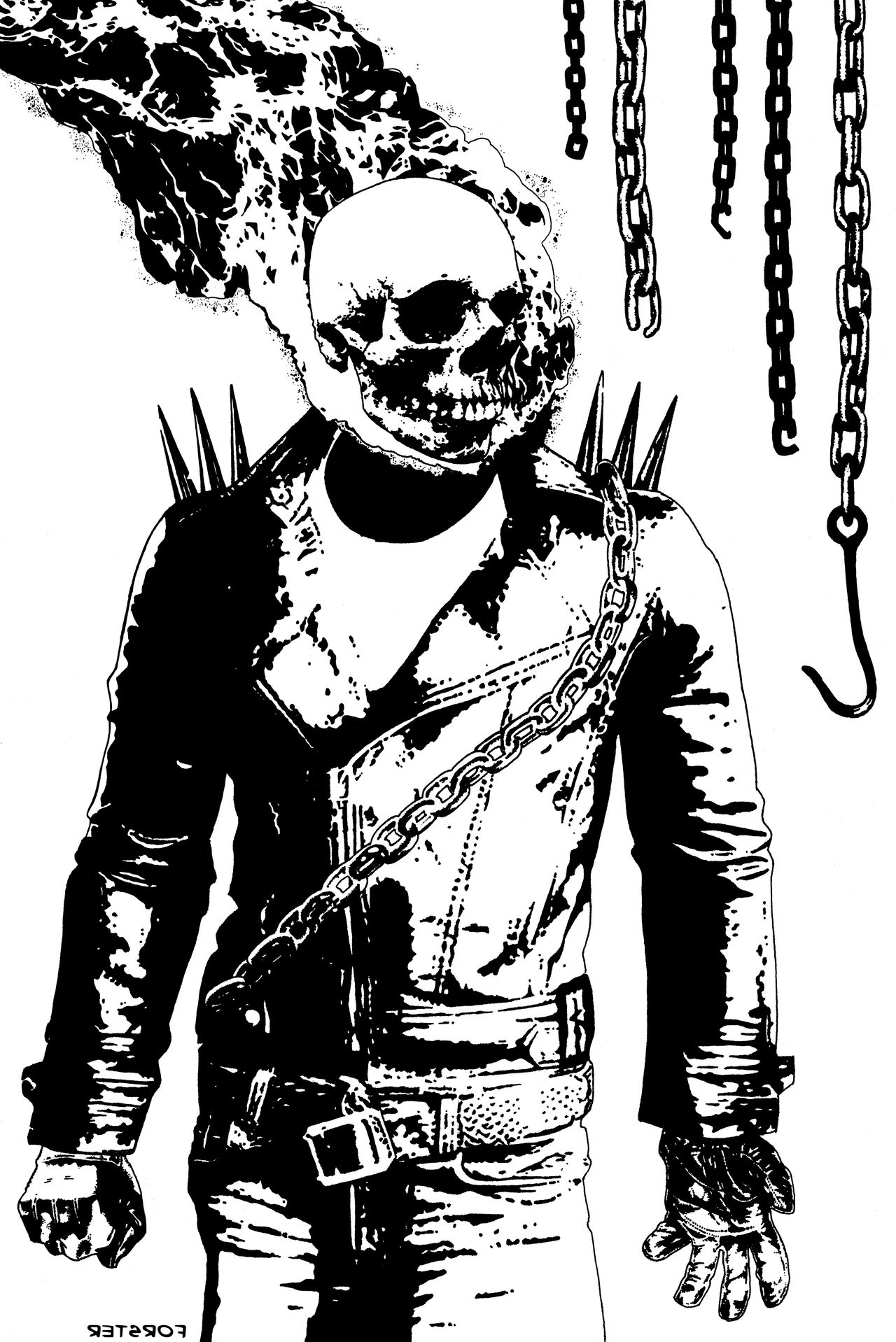 Ghost Rider INKS by BillForster on DeviantArt