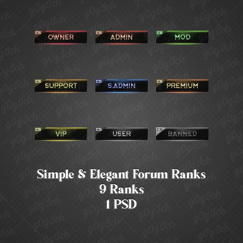 Stylish Ranks #1 Simple and Elegant Forum Ranks by g0gIch on DeviantArt