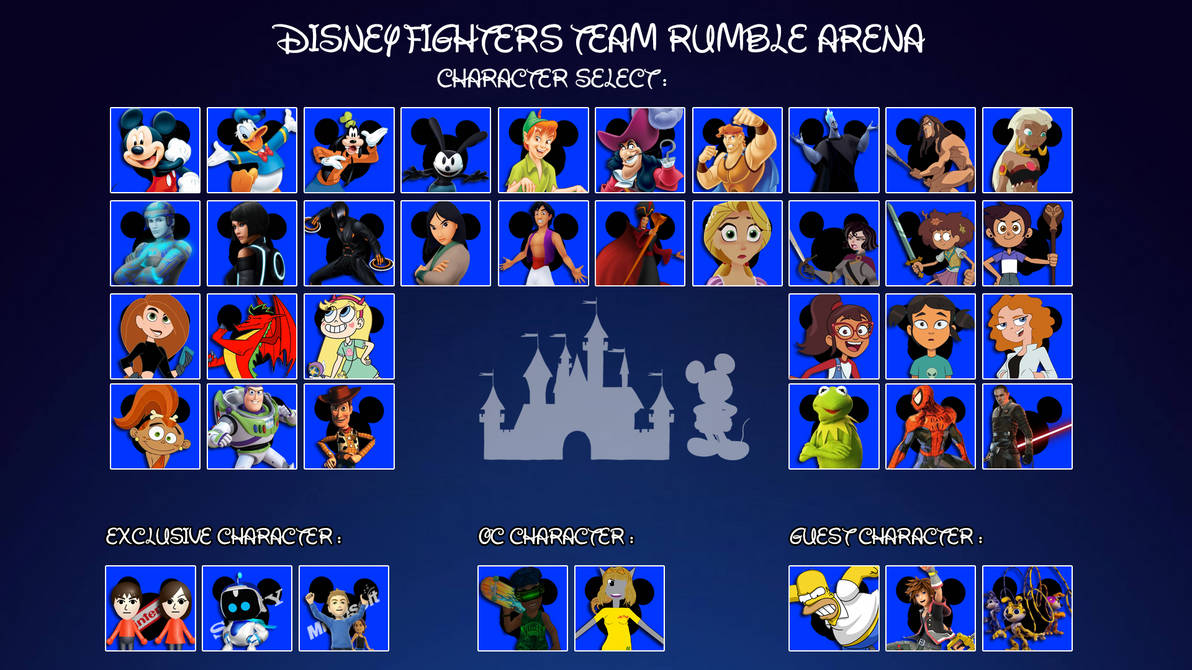 Disnet Rumble Disney Fighters team rumble arena select screen by Alexander2ksmille on ...