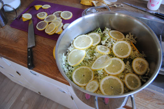 Elderflowers and lemons