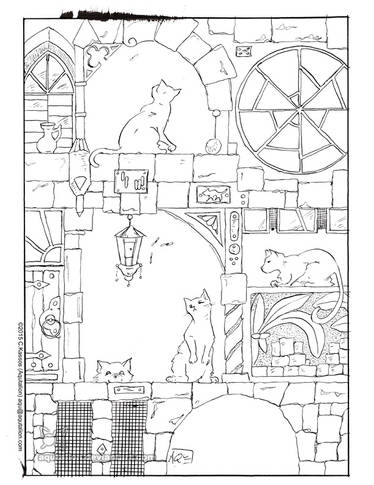 Cats coloring page 2