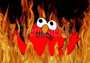 Elmo On Fire fanart of meme