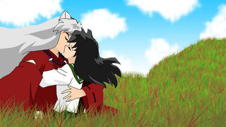 Inuyasha and Kagome kissing