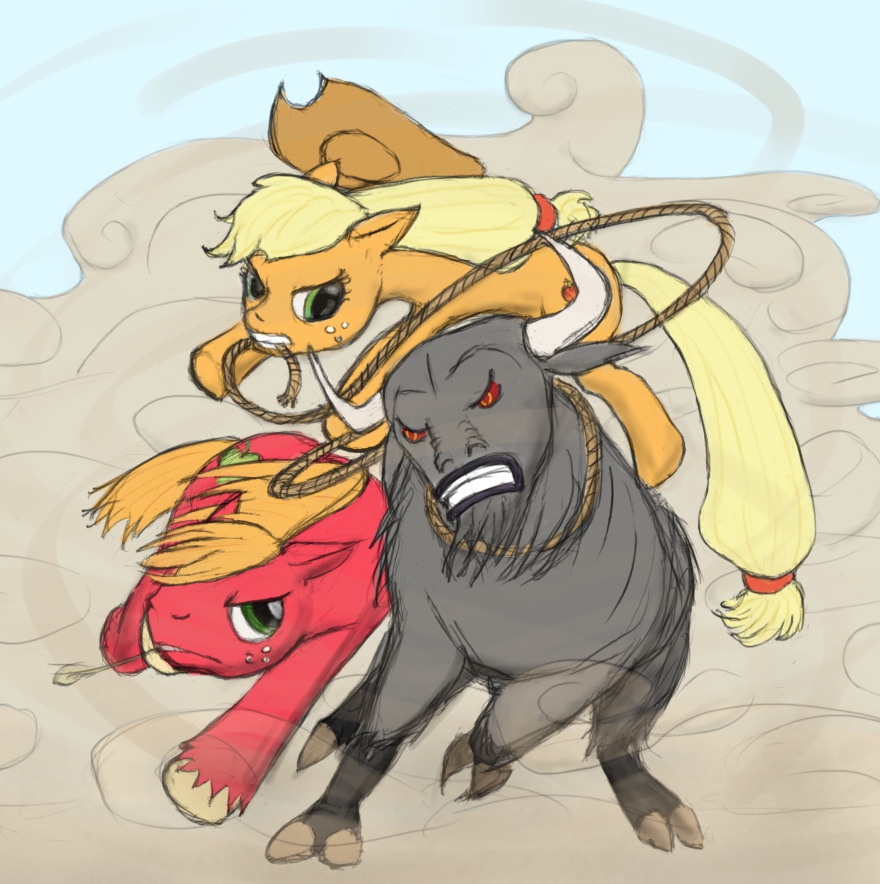 Applejack and Big Mac vs the Cretan Bull Final