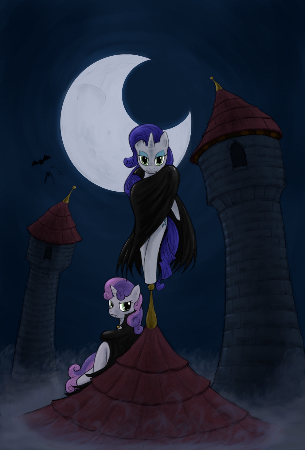 Rarity and Sweetie Belle, Fabulous Vampires