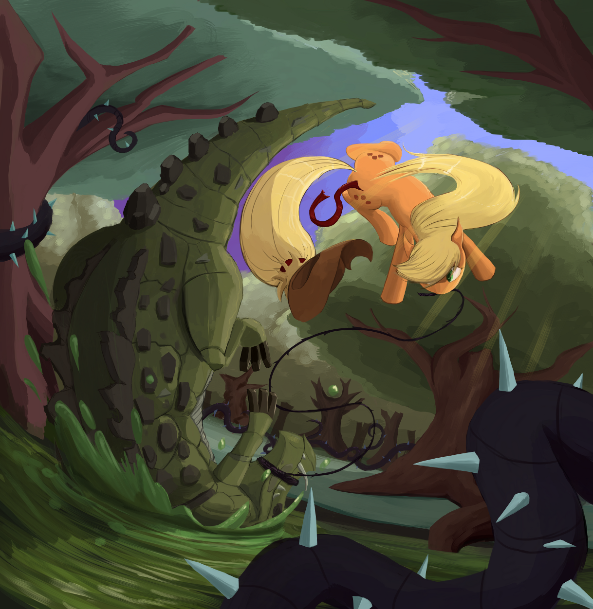 Applejack vs. Cragodile