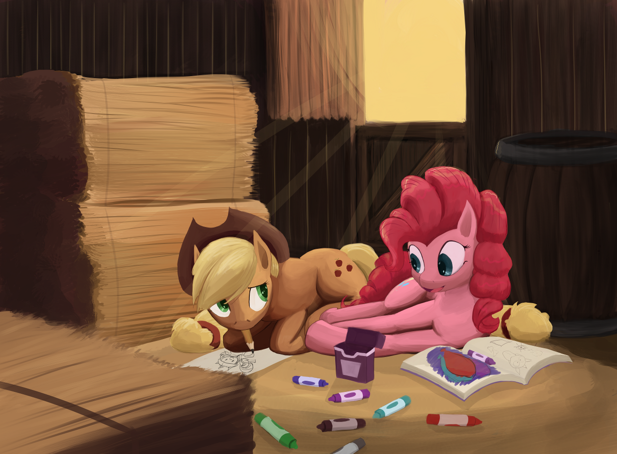 Applejack Draws With Pinkie Pie!
