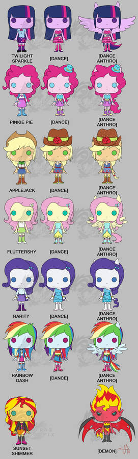 My Little Pony Funko Pop Vinyls - Equestria Girls