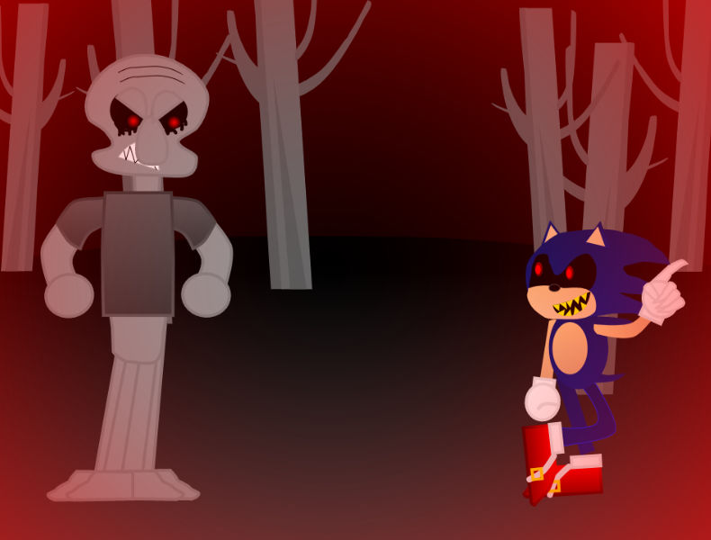Red mist Squidward Vs Sonic.EXE by JohnmakerX on DeviantArt