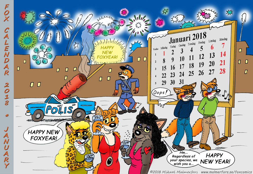 Fox Calendar 2018 - January