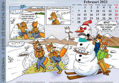 Fox Calendar 2022 - February
