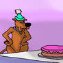 Scooby-Doo eating his cake