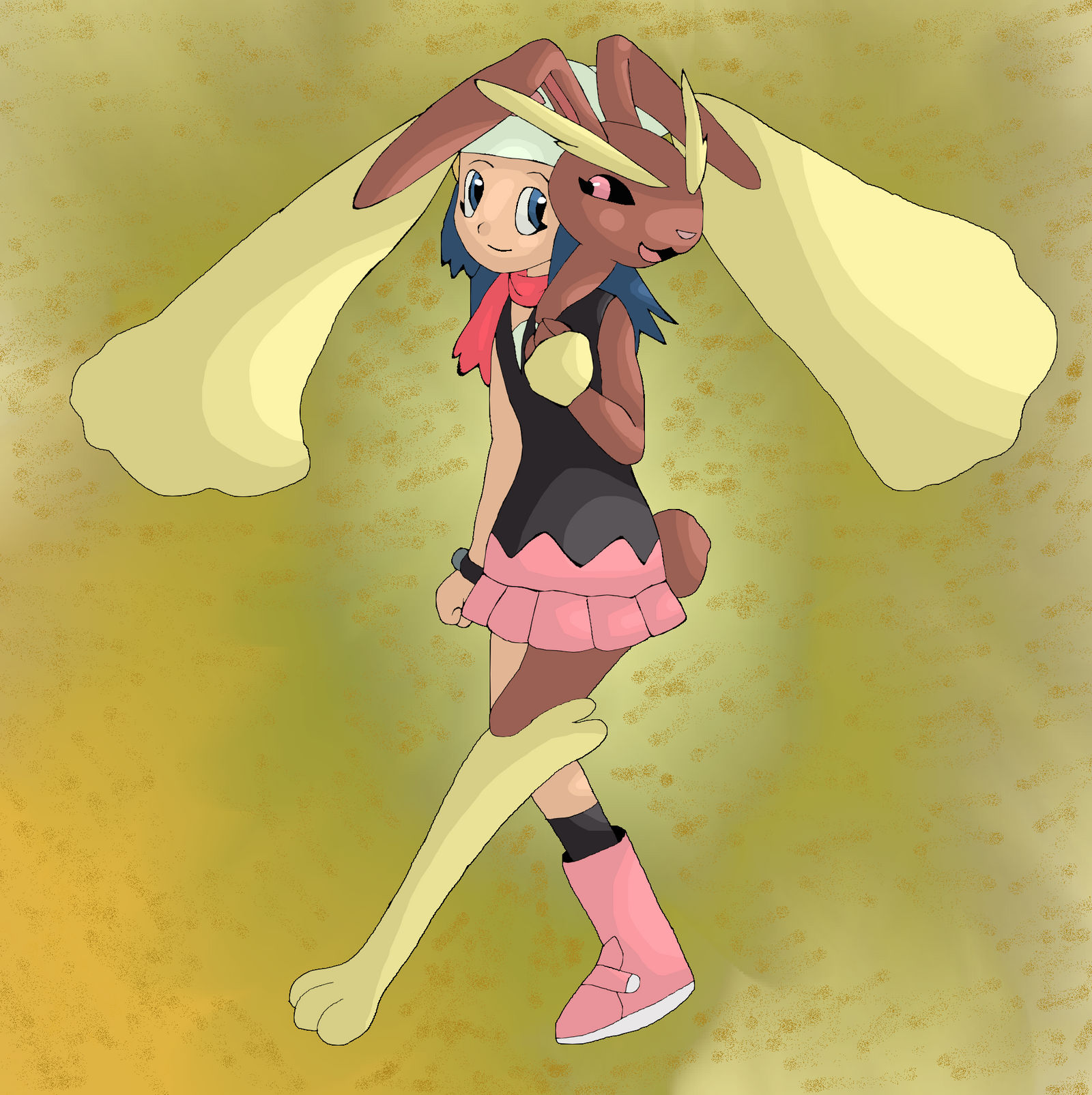 Dawn and Lopunny conjoined by Mojo1985 on DeviantArt
