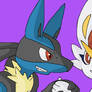 Cinderace and Lucario Hand shaking