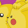 Pikachu x Curly the female Pikachu kissing