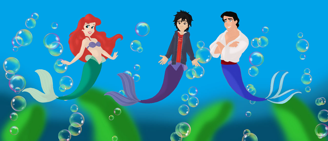 6 Mermen Hiro Hamada with Ariel and Eric by Mojo1985 on DeviantArt