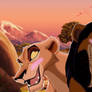 Scar and Zira's sunset stroll