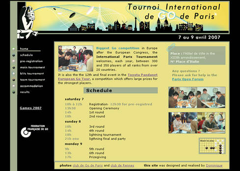 Web design Tournoi de Paris