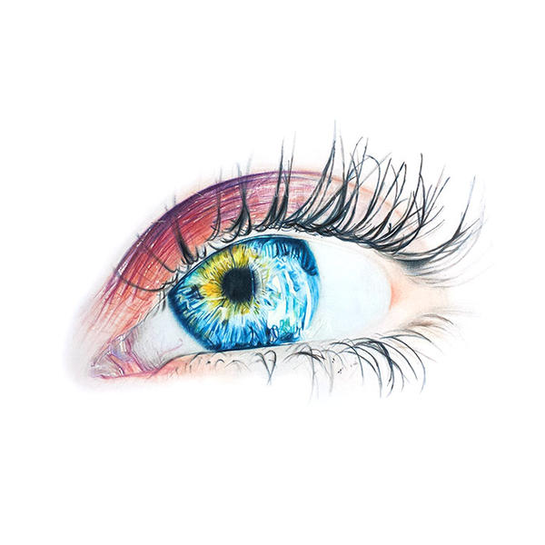 Радужные глаза рисунок