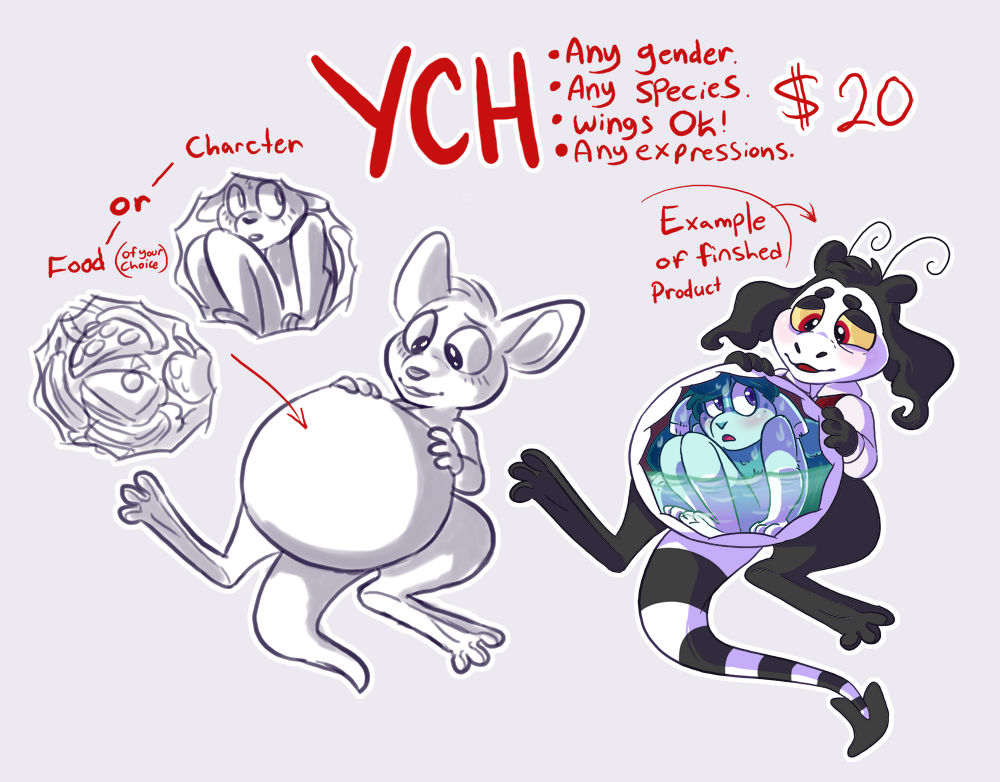 Ych Inflation Belly Up YCH by DoubleCue on DeviantArt