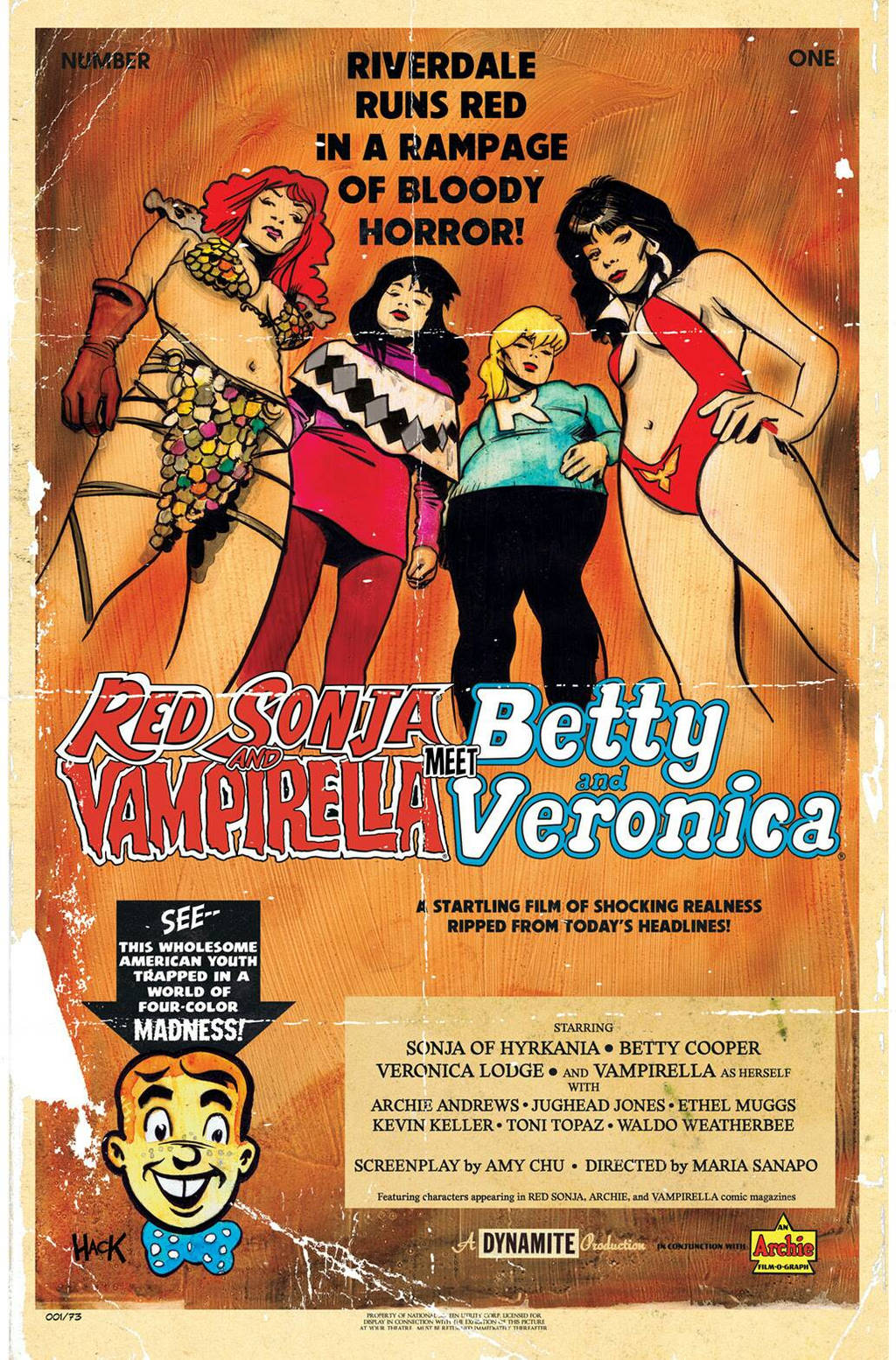 Red Sonja Vampirella meet Betty Veronica #1 cover by RobertHack